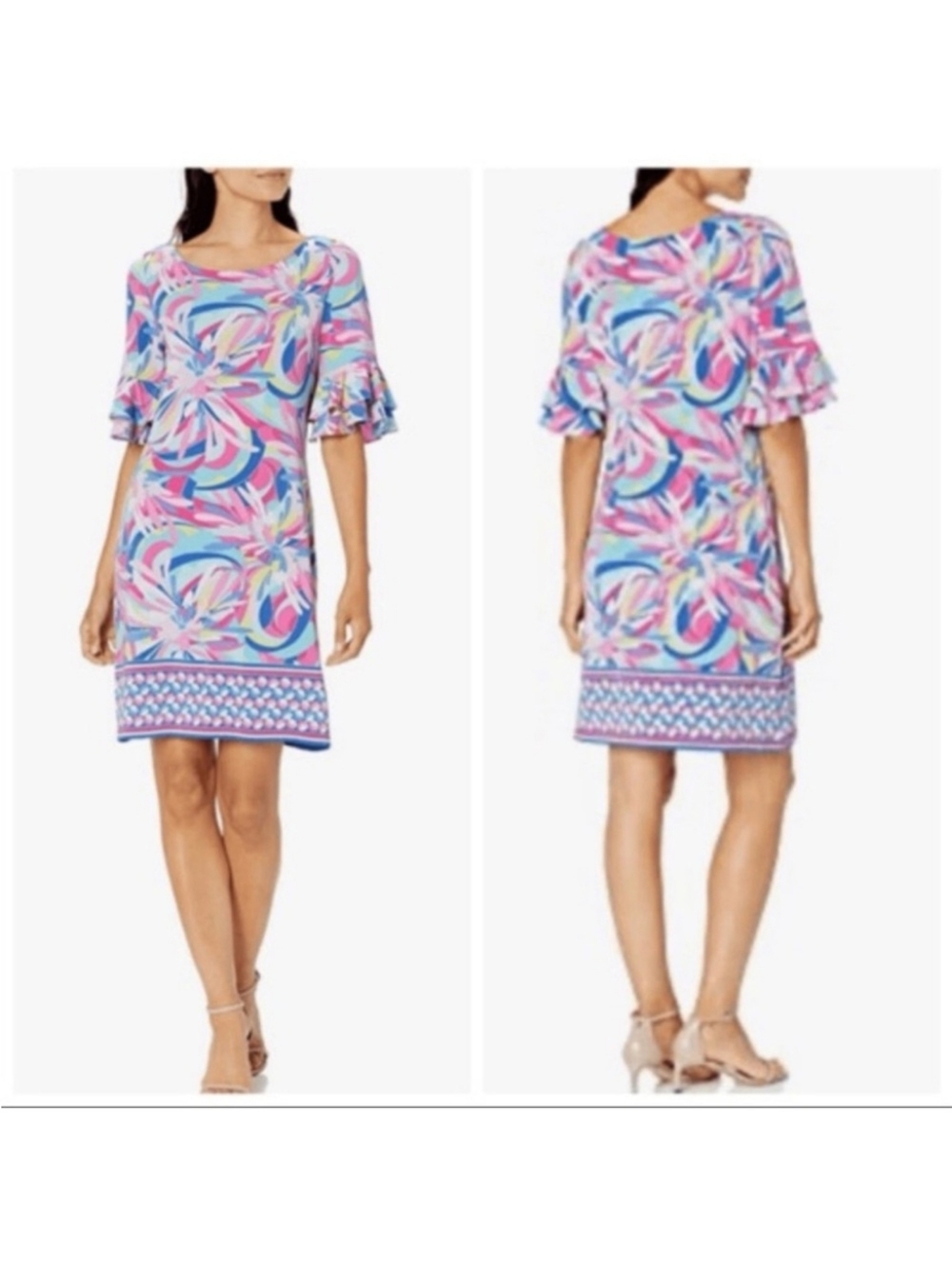 NWT Pappagallo Victoria Shift Dress in Cactus Rose | Size L | Preppy Floral